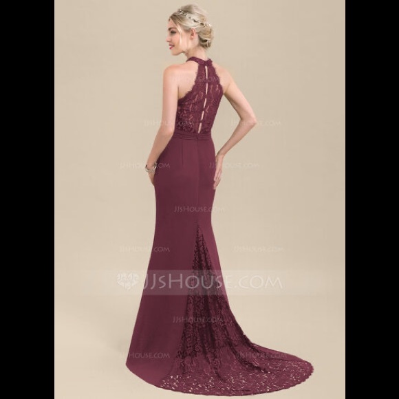 Dresses & Skirts - High Neck Bridesmaid Dress with Train